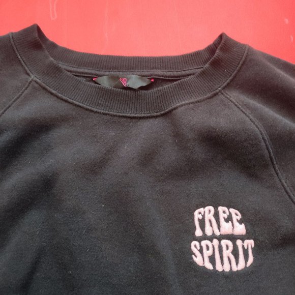 NOBO Free Spirit black winter crop top sweatshirt women's size M - Picture 2 of 5